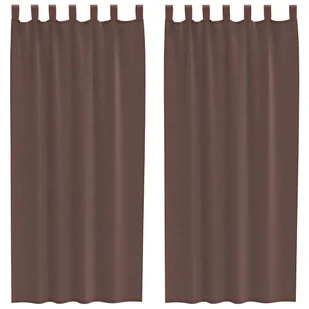 vidaXL Zasłony woalowe z kieszeniami na drążek 2 szt. Brązowe - Zasłony vidaXL Zasłony woalowe z kieszeniami na drążek 2 szt. Brązowe - Zasłony - miniaturka - grafika 1