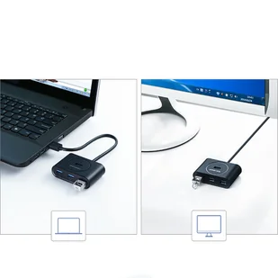 Ugreen wielofunkcyjny HUB USB - 4 x USB 3.0 0,25m czarny (CR113) - Huby USB - miniaturka - grafika 22