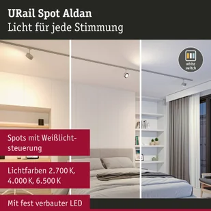 Paulmann URail Aldan spot LED, chrom matowy, metal, CCT - Akcesoria do oświetlenia - miniaturka - grafika 3