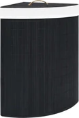 Kosze na bieliznę - The Living Store Narożny kosz na pranie Bamboo Czarny 60 L - miniaturka - grafika 1