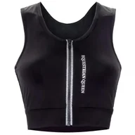 Koszulki jeździeckie - Koszulka croptop EQ.QUEEN Adeline 24SS damska czarna, rozmiar: M - miniaturka - grafika 1