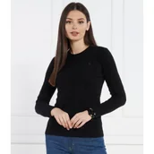 Swetry damskie - POLO RALPH LAUREN Wełniany sweter JULIANNA | Slim Fit | z dodatkiem kaszmiru - miniaturka - grafika 1