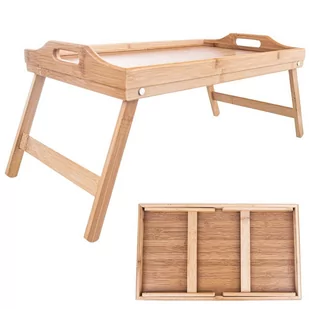 Orion Stolik BAMBUSOWY, drewniany, taca z nóżkami DO ŁÓŻKA, pod laptopa, komputer, tablet, śniadaniowy 153826 - Tace i patery - miniaturka - grafika 1