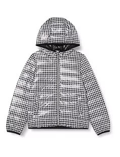 United Colors of Benetton Dziewczęca 25 m3cn014, Pied De Poule, biała i czarna 61 g, L - Kurtki i płaszcze dla dziewczynek - miniaturka - grafika 1