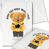 Notesy i bloczki - Notes Biały A5 Notatnik Dziennik z Gumką Linia Teddy Fotograf Wiele Wzorów - miniaturka - grafika 1