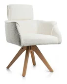 Krzesła - Krzesło Ambra kremowe obrotowe - miniaturka - grafika 1