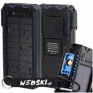 Powerbanki - Powerbank Solarny 20000mAh Ładowarka Turystyczna Latarka Zapalniczka - miniaturka - grafika 1