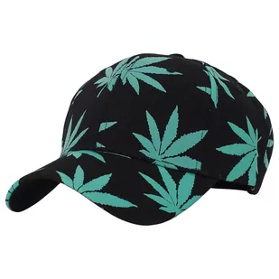 Czapka z daszkiem WEED czarna turkus - Czapki męskie - miniaturka - grafika 1
