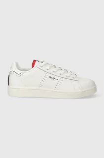 Buty dla chłopców - Pepe Jeans sneakersy skórzane dziecięce PLAYER BASIC B kolor biały - grafika 1