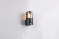 Lampy ogrodowe - Hoosic kinkiet zewnętrzny z czujnikiem ruchu 1xE27 czarny/przydymiony 222260132 - miniaturka - grafika 1
