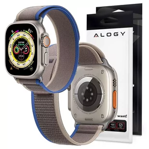 Pasek Alogy Sport na rzep do Apple Watch 4/5/6/7/8/SE/Ultra (42/44/45/49mm) Niebiesko-szary - Akcesoria do smartwatchy - miniaturka - grafika 1