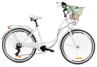Goetze, Rower Miejski Mood 26" NewLine 6 Biegów Biało Pistacjowy, Kosz - Rowery - miniaturka - grafika 1