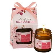 Zestawy upominkowe - ŚWIECA sojowa różana 180ml na upominek dla Nauczycielki w ozdobnym opakowaniu - miniaturka - grafika 1