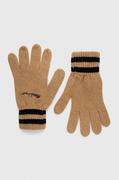 Rękawiczki - Moschino rękawiczki wełniane kolor beżowy - miniaturka - grafika 1