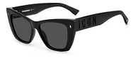 Okulary przeciwsłoneczne - DSQUARED2 ICON Damskie okulary przeciwsłoneczne Icon 0006/S, czarne, szare, 53, czarny, szary, 53 - miniaturka - grafika 1