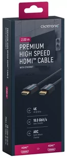 ClickTronic Kabel TV Monitor HDMI 70303 High Speed HDMIT Kabel mit Ethernet [1x - Kable - miniaturka - grafika 2