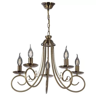 Inne Żyrandol LAMPA wisząca VEN W-N 1541/5 PN świecznikowa OPRAWA metalowy ZWIS na łańcuchu patyna VEN W-N 1541/5 PN - Lampy sufitowe - miniaturka - grafika 1