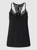 Bluzki damskie - Top na ramiączkach z obszyciem z koronki model ‘ANA’ - miniaturka - grafika 1