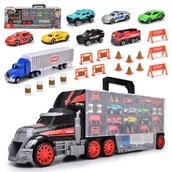 Samochody i pojazdy dla dzieci - Dickie Toys 2w1 Zestaw Ciężarówka + Walizka + Autka + Akcesoria 3+ - miniaturka - grafika 1