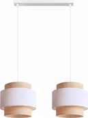 Lampy sufitowe - Lampa wisząca Solar Lampa wisząca sufitowa żyrandol BOHO len i biel 2 żarówki - miniaturka - grafika 1