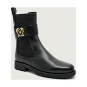 Botki damskie - Love Moschino Skórzane botki - miniaturka - grafika 1