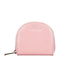 Portfele - Bilonówka ze skóry na suwak różowa - miniaturka - grafika 1