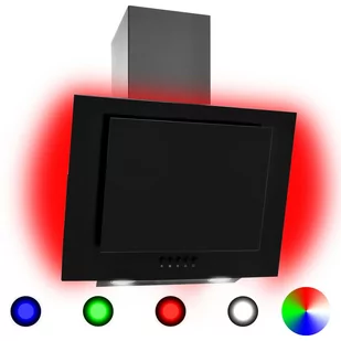 Shumee Okap kuchenny LED RGB 60 cm stal nierdzewna i hartowane szkło - Okapy kuchenne - miniaturka - grafika 1