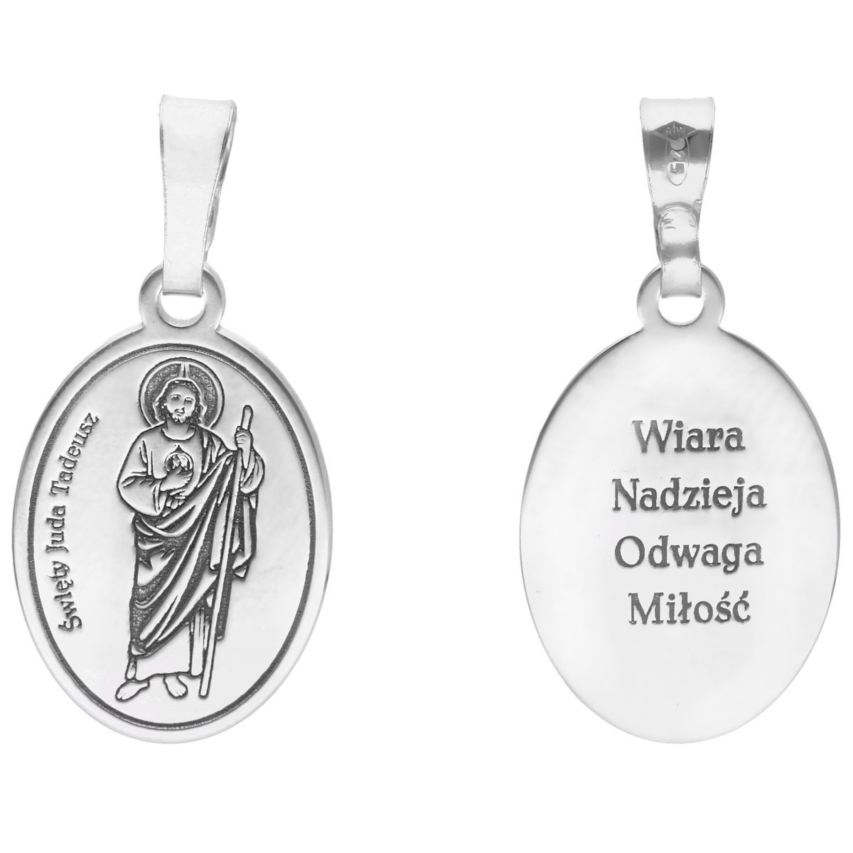 Medalik srebrny Ag 925 rodowany Święty Juda Tadeusz MDC025R