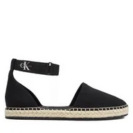 Espadryle damskie - Espadryle Calvin Klein Jeans Ankle Espadrille Btw YW0YW01027 Czarny - miniaturka - grafika 1