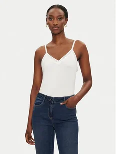 Morgan Top 192-BARBA.N Biały Slim Fit - Koszulki i topy damskie - miniaturka - grafika 1