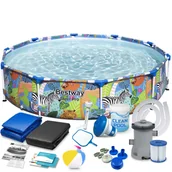 Baseny ogrodowe - Basen ogrodowy, stelażowy, Bestway 56985, zestaw 16w1, 305x66 cm - miniaturka - grafika 1