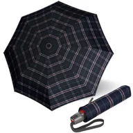 Parasole - KNIRPS T.200 CHECK NAVY - elegancki damski parasol w pełni automatyczny - miniaturka - grafika 1