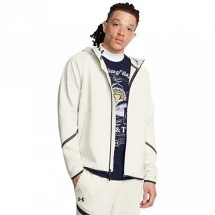 Męska bluza treningowa rozpinana z kapturem Under Armour UA Unstoppable Flc Txtr Fz - biała - UNDER ARMOUR - Bluzy sportowe męskie - miniaturka - grafika 1