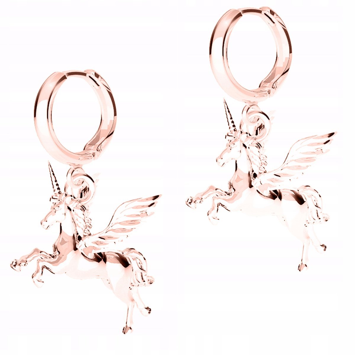 Kolczyki Pozłacane z Jednorożcem Konie Jednorożce Koniki Koń SREBRO 925