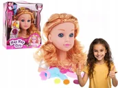 Zabawy w naśladowanie dorosłych - Duża Głowa Do Stylizacji Fryzury Upięcia Mała Fryzjerka Akcesoria - miniaturka - grafika 1