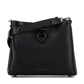 Torebki damskie - Damska torebka na ramię skórzana z klamrą czarno-grafitowa - miniaturka - grafika 1