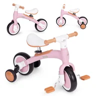 Rowerki biegowe - Rower rowerek biegowy z pedałami - treningowy kółka boczne 3W1 różowy ECOTOYS - miniaturka - grafika 1