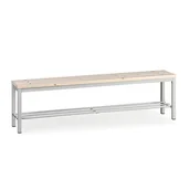 Meble do szkół i przedszkoli - B2B Partner Ławka szatniowa z półką na buty, siedzisko - listwy, długość 1500 mm, szara 179323 - miniaturka - grafika 1