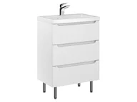 Szafki łazienkowe - Szafka Stojąca Z Umywalką ETH 60 cm - Biały Mat - miniaturka - grafika 1