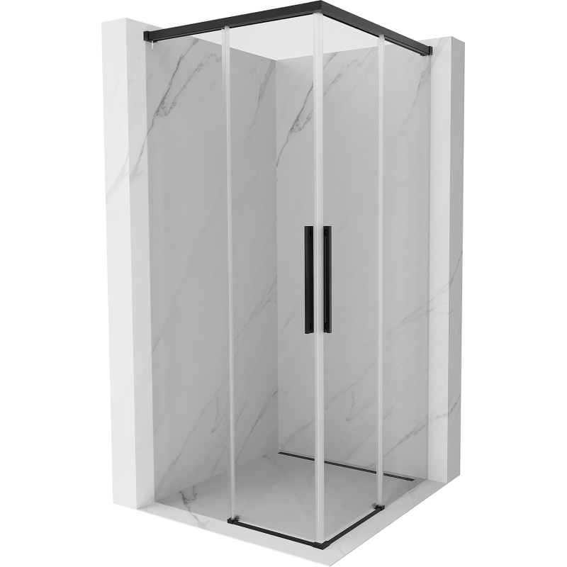 Mexen Rox Duo kabina prysznicowa rozsuwana 110 x 110 cm, transparent, czarna - 8C2D-110-110-70-00