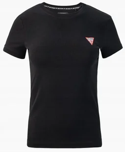 Koszulka damska t-shirt GUESS SS CN MINI TRIANGLE czarna bawełniana logo S - Koszulki i topy damskie - miniaturka - grafika 1