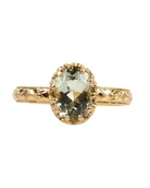 Pierścionki - Złoty pierścionek Beau z zielonym ametystem - miniaturka - grafika 1