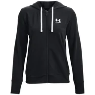Bluzy sportowe damskie - Bluza damska Under Armour Rival Terry FZ Hoodie Rozmiar: L / Kolor: czarny - miniaturka - grafika 1