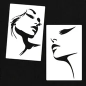 Rękodzieło - TEMU 2 szt. Artystyczne Szablony Sylwetki Kobiecej, Duży Rozmiar A4 – Wielokrotnego Użytku do Tkanin, Drewna, Szkła i Rękodzieła DIY. Idealne do - miniaturka - grafika 1