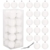 Bombki - Bombki choinkowe 20 szt. białe 8 cm zestaw świąteczny CA0840 - miniaturka - grafika 1