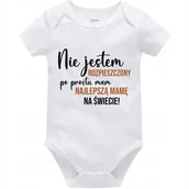 Body dla niemowląt - Body Dziecięce NIE ROZPIESZCZONY Na Mikołajki Święta Pod Choinkę Białe 56cm - miniaturka - grafika 1