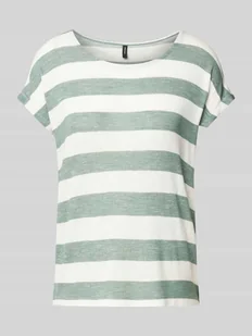 T-shirt o kroju relaxed fit z mieszanki wiskozy model ‘WIDE STRIPE’ - Koszulki i topy damskie - miniaturka - grafika 1