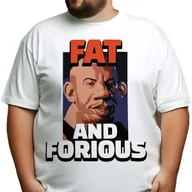 Piżamy damskie - Piżama Męska Biały T-Shirt + Czarne Spodnie FAT AND FORIOUS Wz Rozmiar XXL - miniaturka - grafika 1