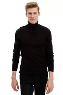Koszulki męskie - DeFacto Męski sweter z dzianiny z długim rękawem okrągły dekolt - slim fit sweter dla mężczyzn topy (czarny, XS), czarny, XS - miniaturka - grafika 1