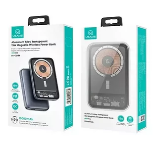 USAMS Powerbank PB67 10000mAh 15W QC3.0+PD Magnetic Wireless Fast Charge stalowy/tarnish 10KCD18401 (US-CD184) - Powerbanki - miniaturka - grafika 3